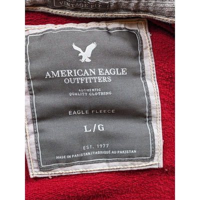 American Eagle Outfitter Men Medium Women Large Red Zip Hoodie Sweatshirt Fleece