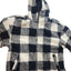 Buffalo Check Sherpa Fleece Jacket Large Black White Plaid Zip Hooded Coat Cozy