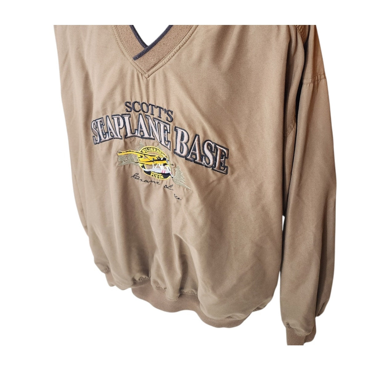 Rivers End Seaplane Pullover Windbreaker 3XL V Neck Vintage Aviation Pilot Y2K