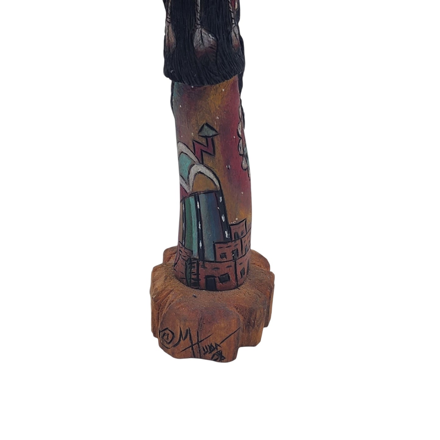 Kachina Long Hair Katsina Signed M. Huma Tewa Hopi First Mesa Native American 8"