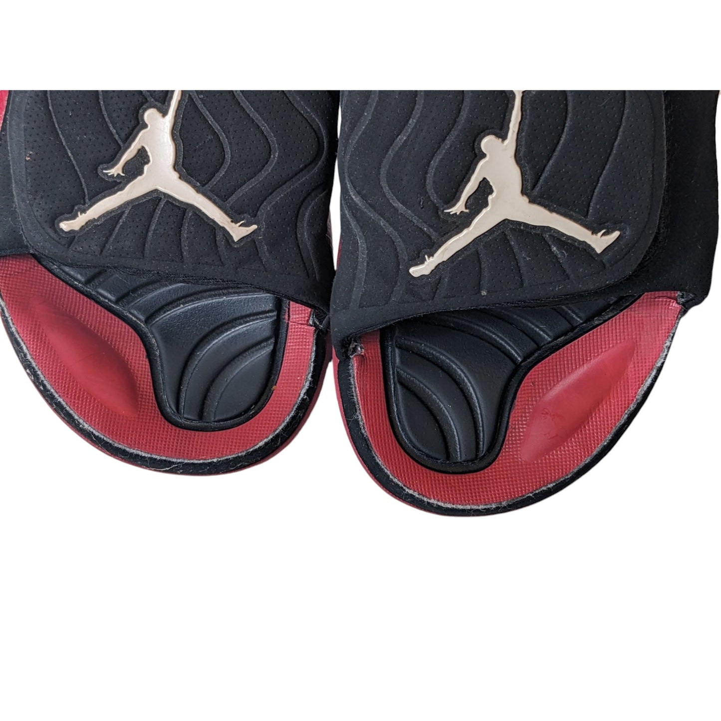 Nike Air Jordan Slides Sandals Mens 8 Black Red Adjust Strap Summer 705163-001