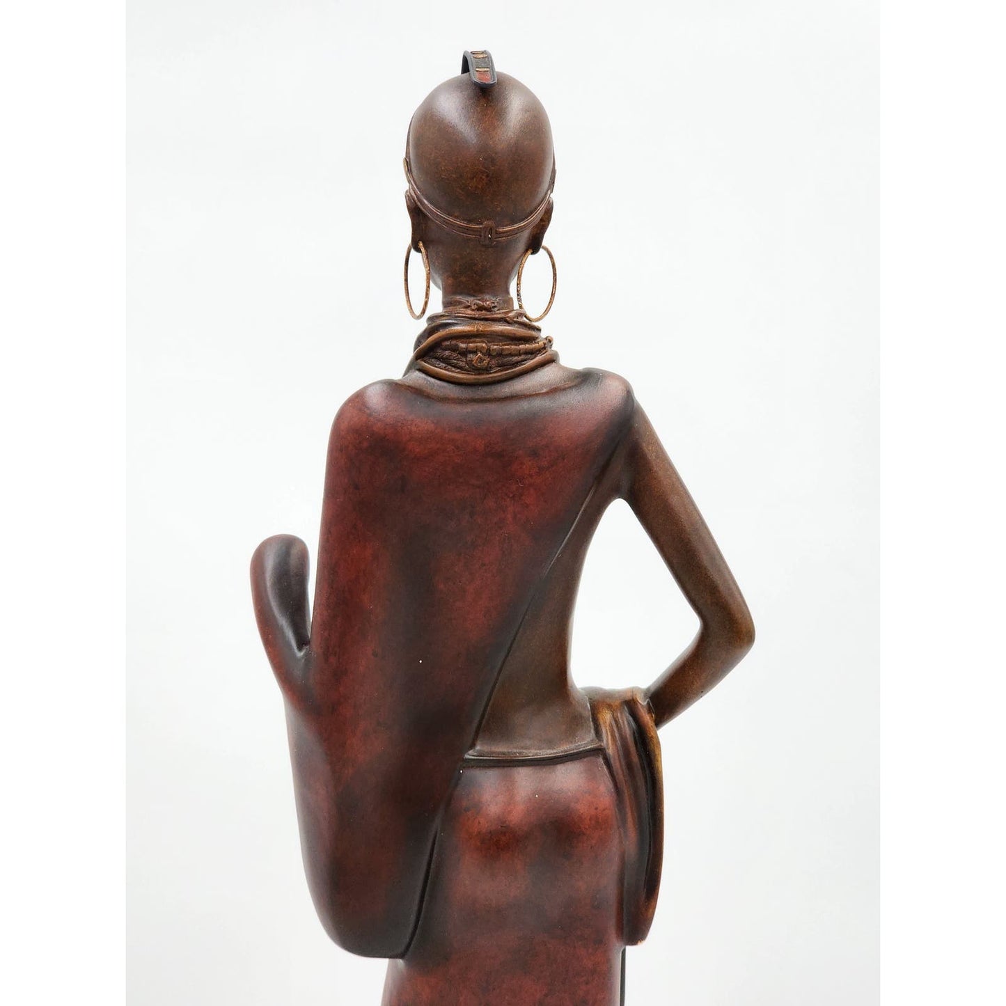 Stacy Bayne African Sculpture Village Life Jaha One Dignity Bronze Patina 21"