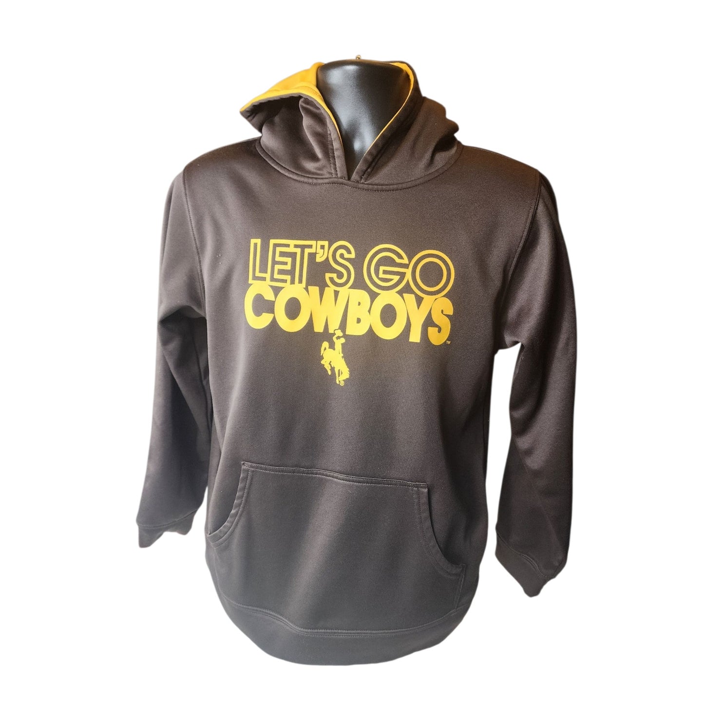 Russell Hoodie Youth XL Mens Small University Wyoming Lets Go Cowboys Sweatshirt