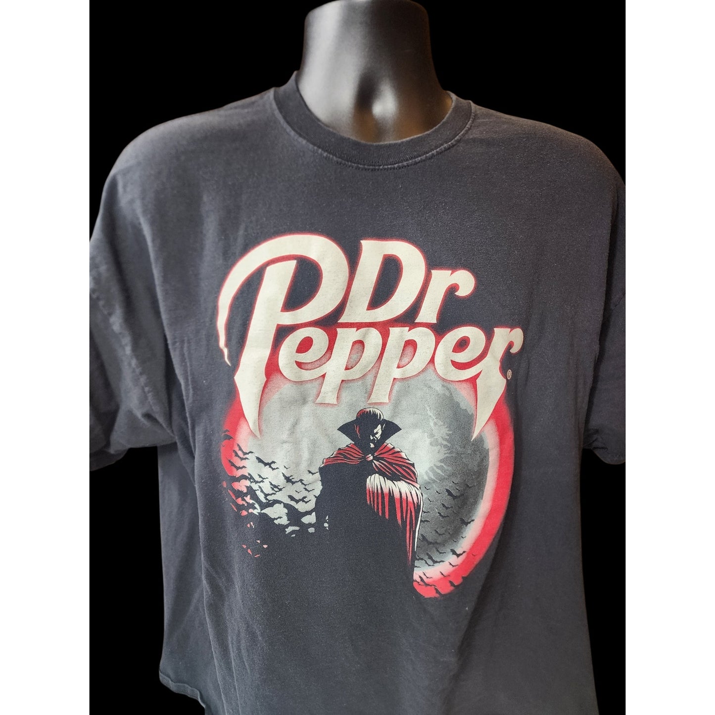 Vintage Dr Pepper Vampire T Shirt Mens Large Halloween Gothic Bats Promo Tee