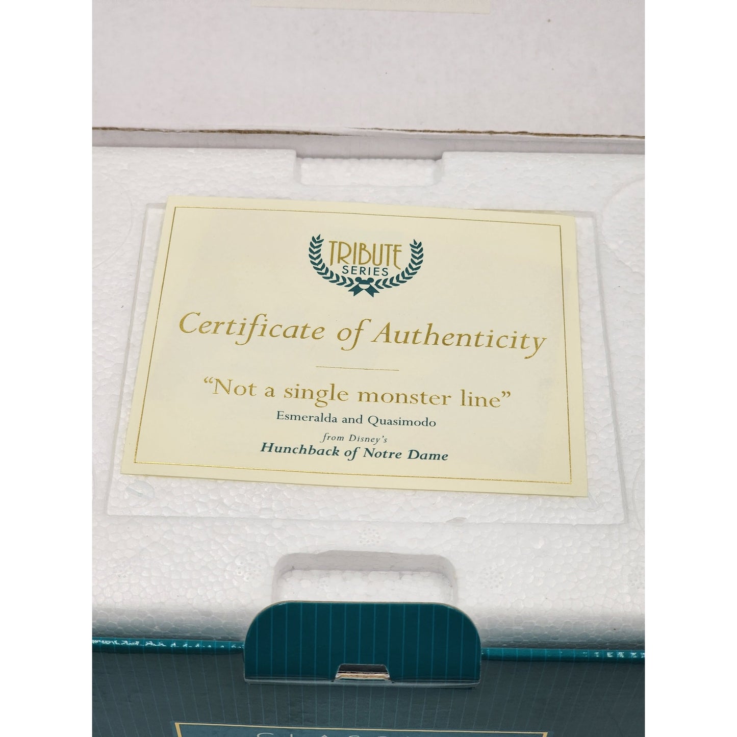 WDCC Hunchback Notre Dame Esmeralda Quasimodo Not a Single Monster Line COA Box