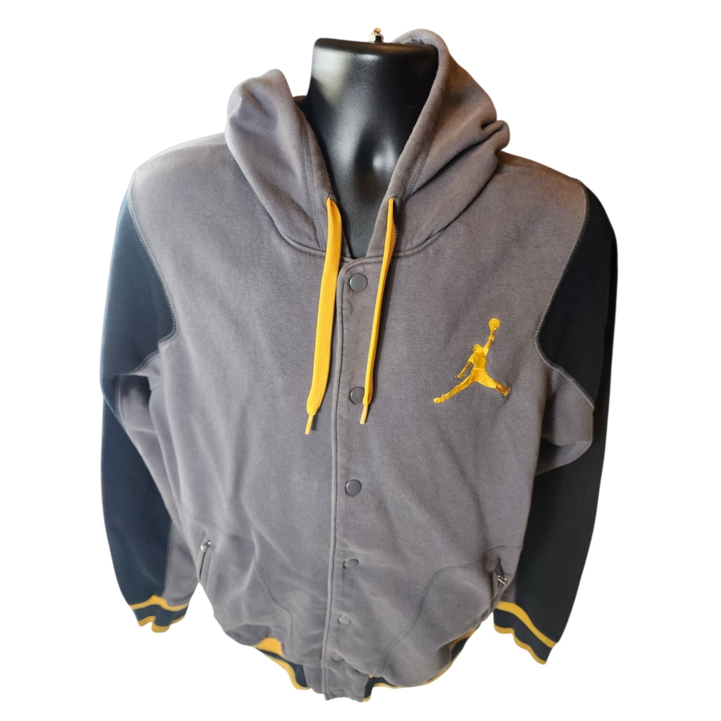 Nike Jordan Hoodie Mens Large Fleece Jacket Button Sweatshirt Jumpman Streetwear