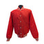 Vintage Butwin Red Satin Varsity Jacket Adult Large USA Snap Front Preppy