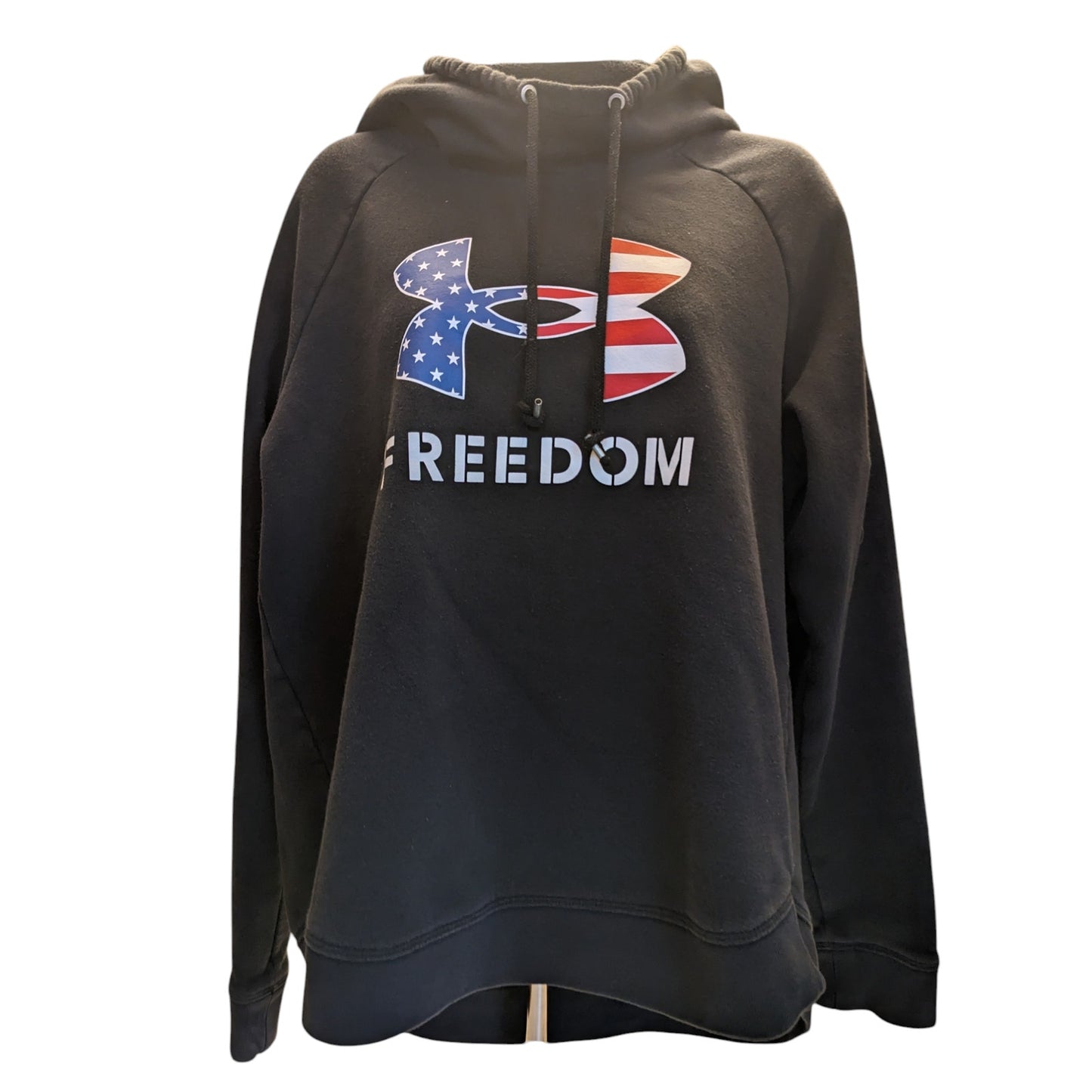 Under Armour Freedom Rival Hoodie Womens Large American Flag Patriotic USA
