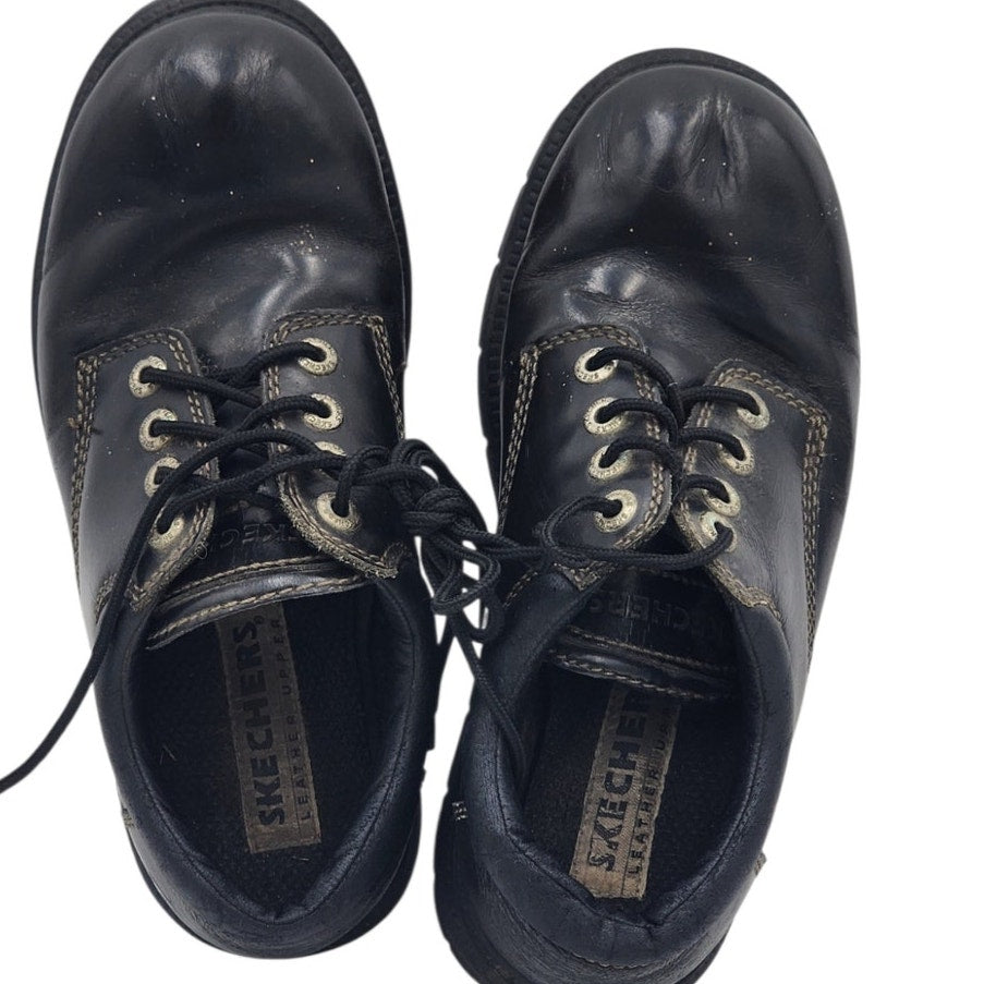 Skechers Leather Shoes Lace Up Mens 8 Rugged Lug Sole Work Casual SN6790 Oxford