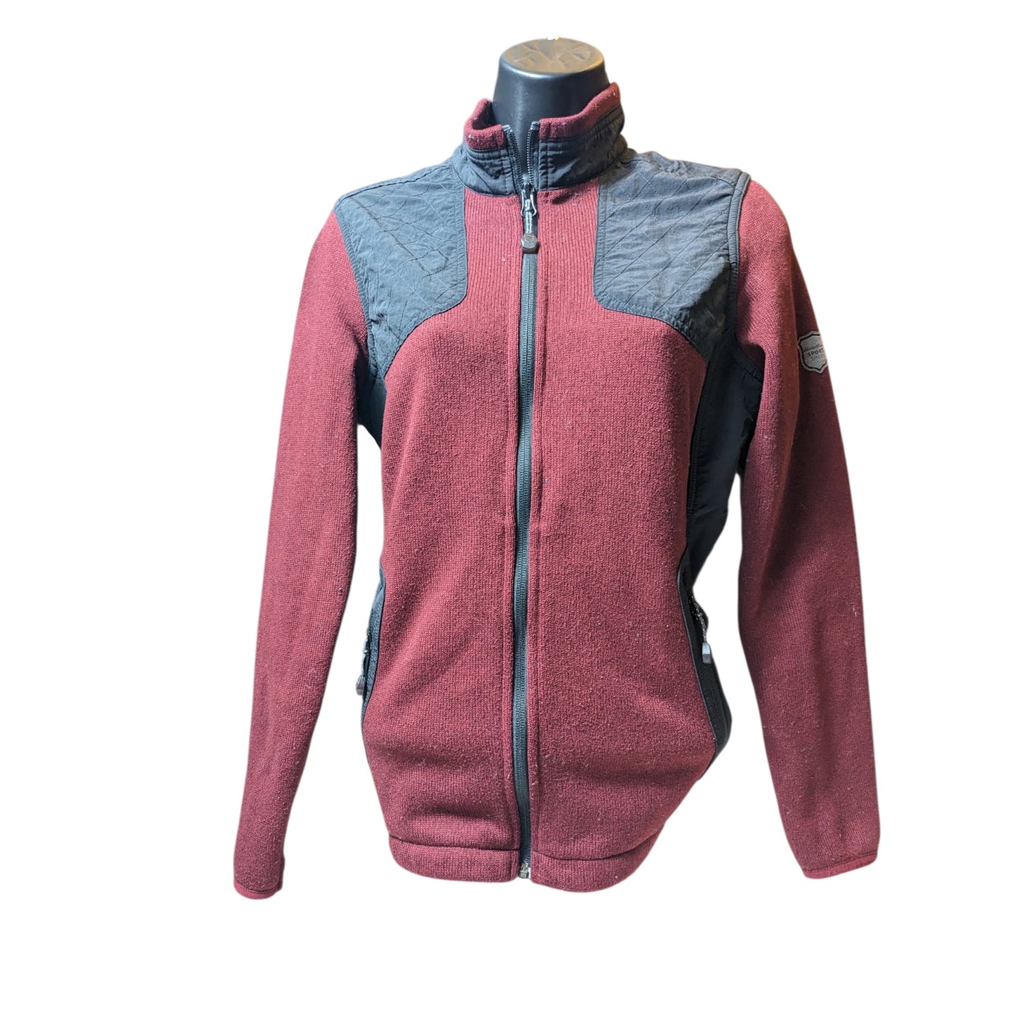 Eddie Bauer Sport Jacket Womens PM Medium Petite Burgundy Zip Hiking Gorpcore