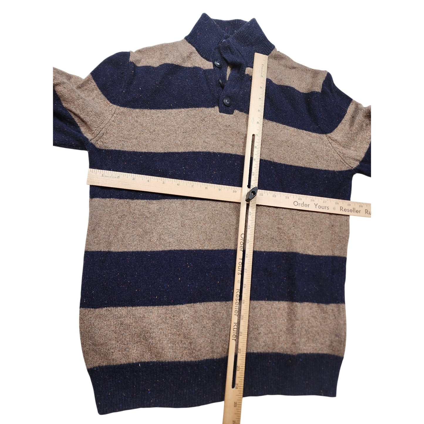 Grayson & Dunn Sweater Small Slim Medium Henley Pullover Wool Blend Button Neck