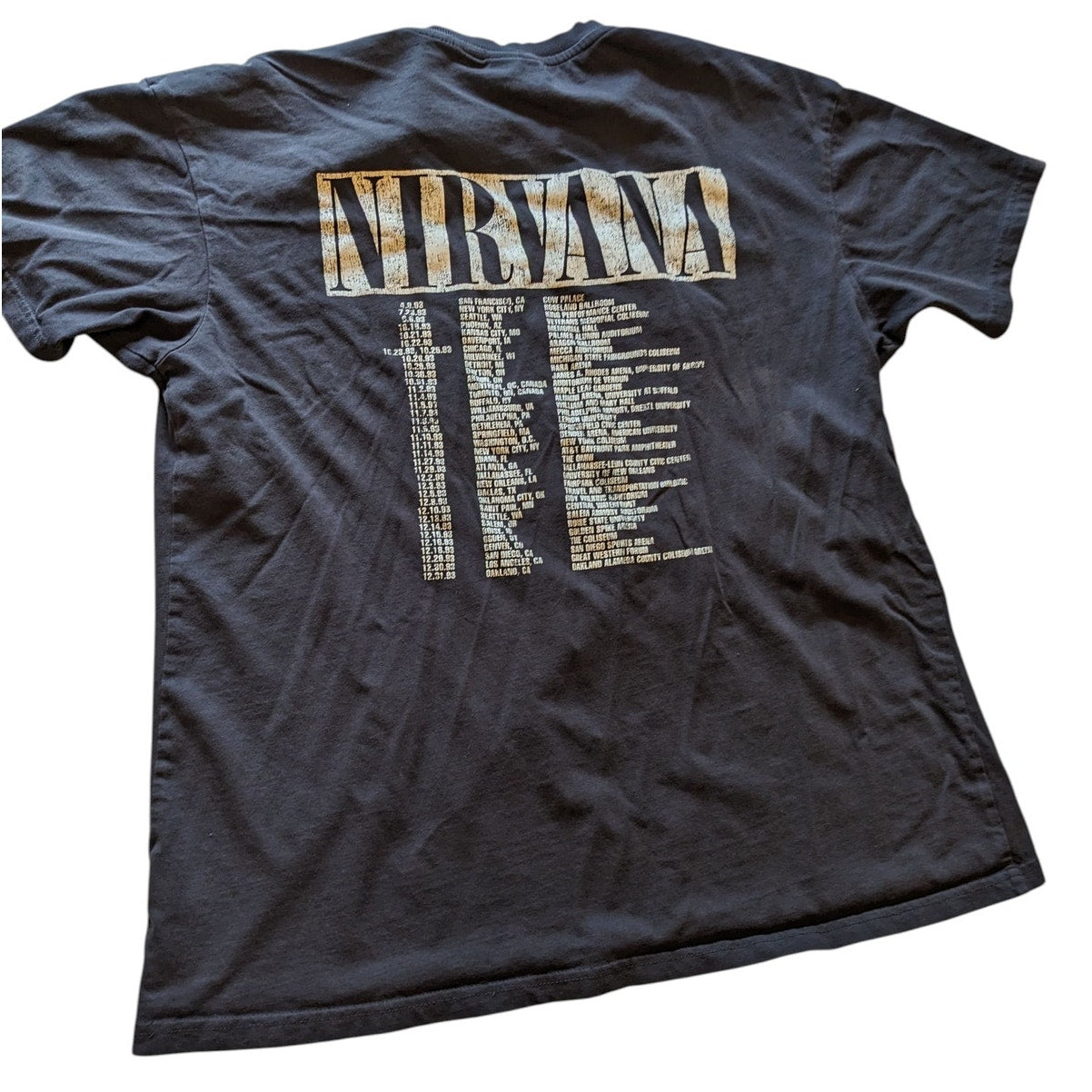 Nirvana Band Tee Women Small In Utero Tour Top Black Graphic Grunge Rock T Shirt