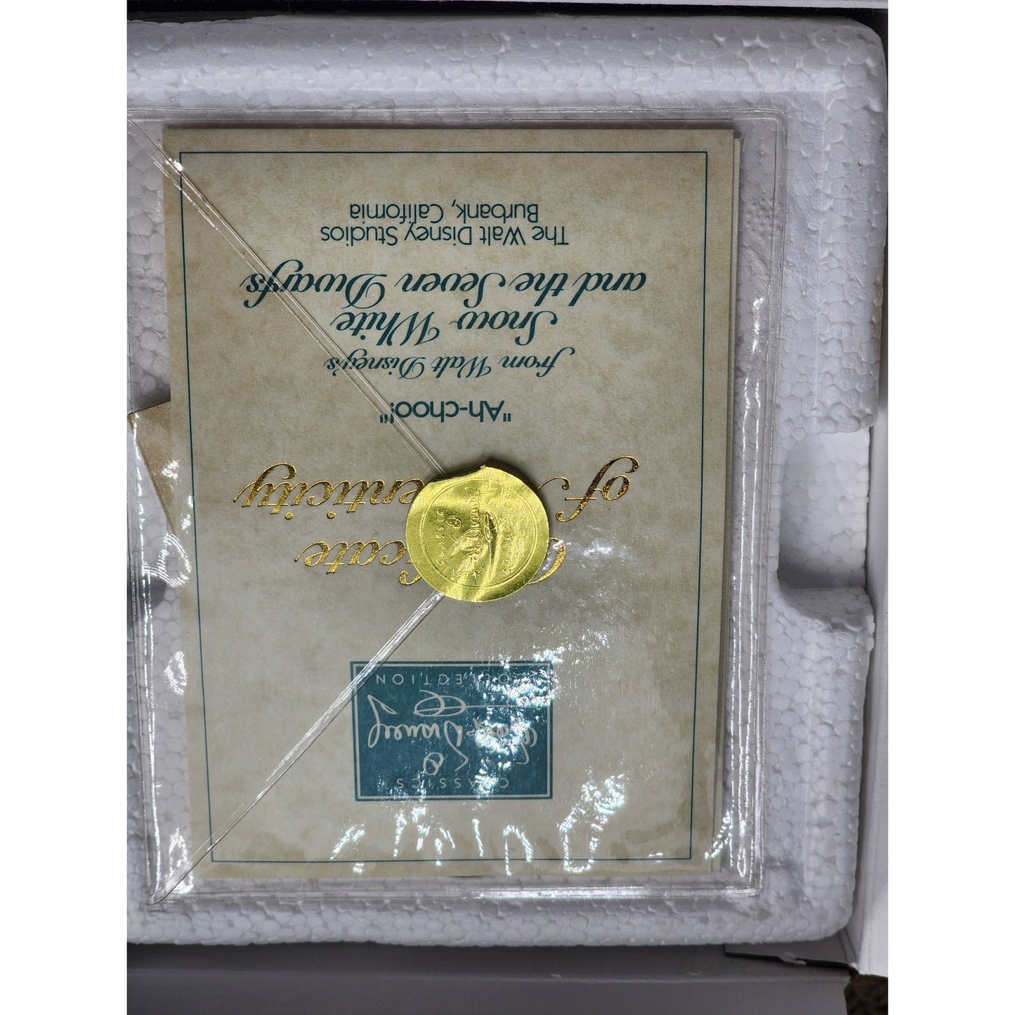 WDCC Sneezy Snow White Seven Dwarfs “Ah-Choo!” Disney Retired Vintage COA Box