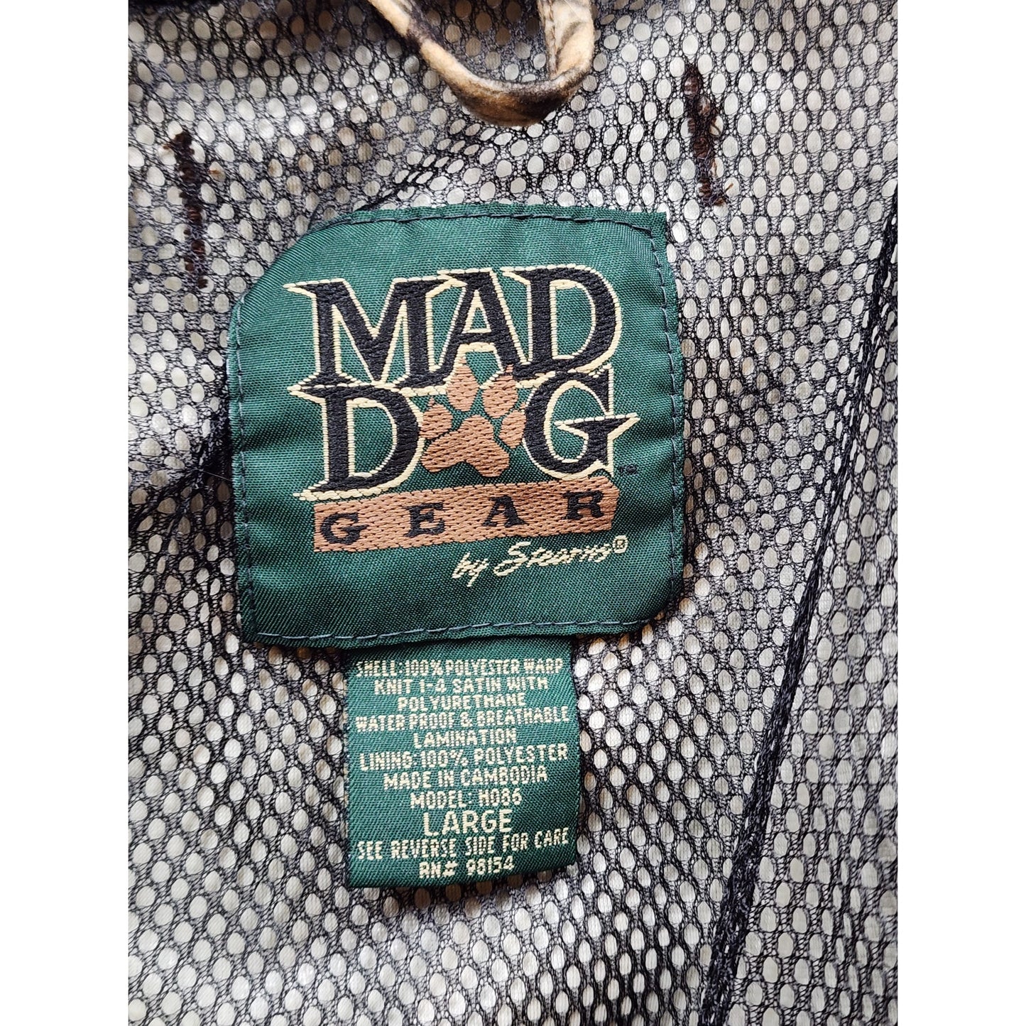 Mad Dog Gear Camo Hunting Jacket Mens Large Waterproof Hooded Outdoor Gorpcore