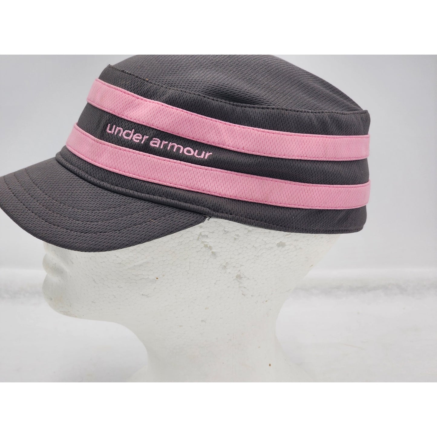 Under Armour Military Cadet Hat Womens Hap Sports Athletic Gray Pink Running