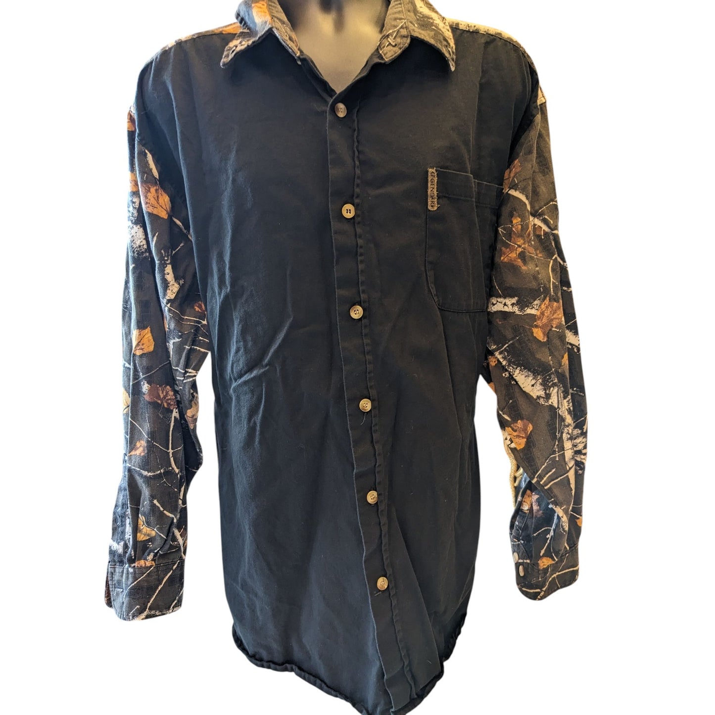 Legendary Whitetails Button Down Shirt Men 2XLT Camo Sleeves Long Sleeve Hunting