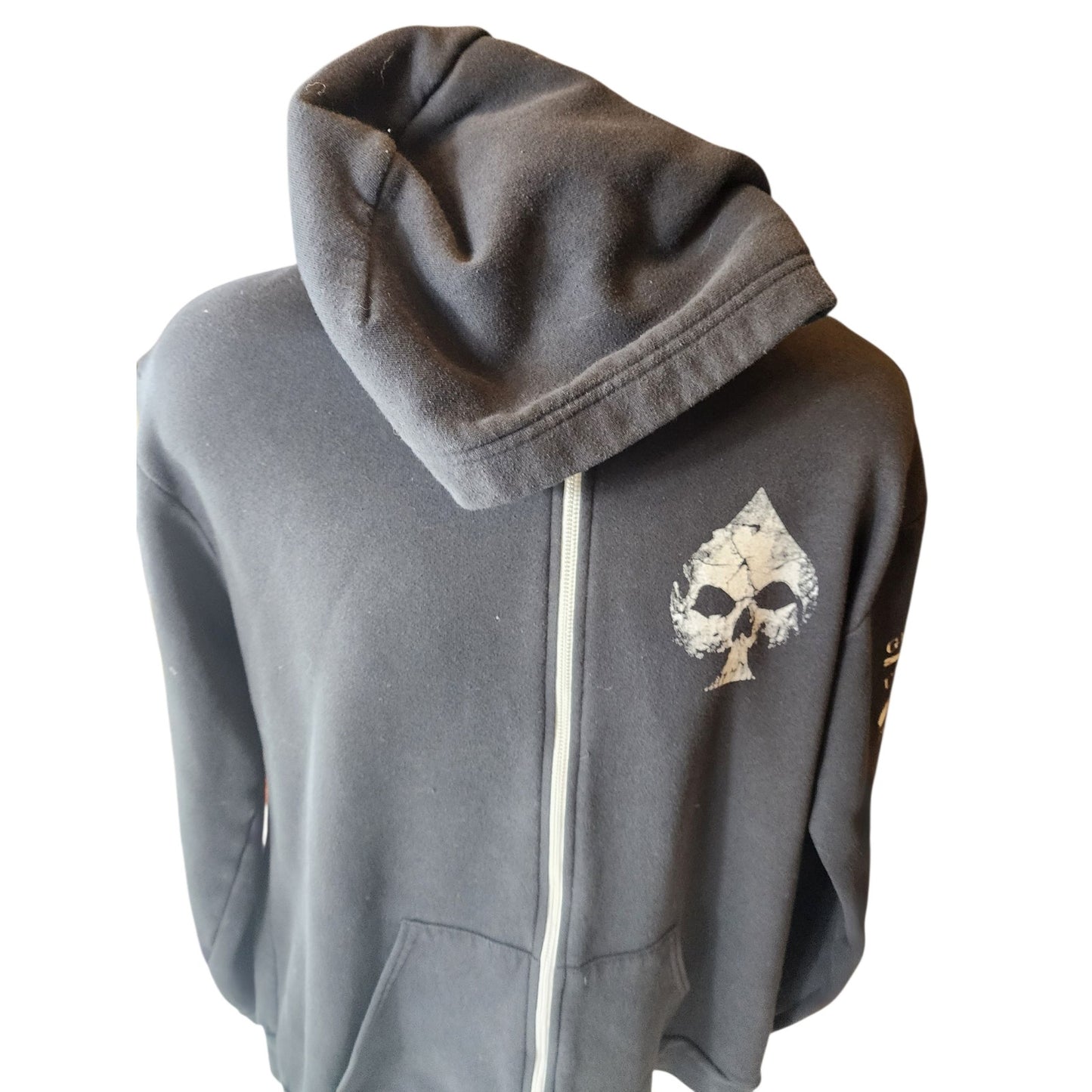 Grunt Style Hoodie Mens XXL Zip Skull Ace Patriotic USA Military Veteran Flag