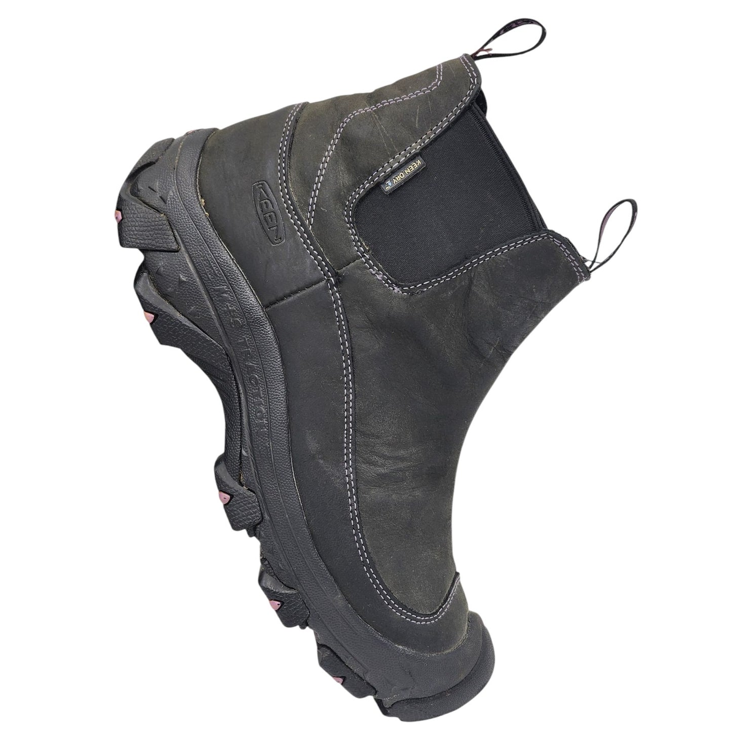 KEEN Boots Women 9 Dry Warm M+A Traction Leather Pull On 200g Chelsea Ankle 5299