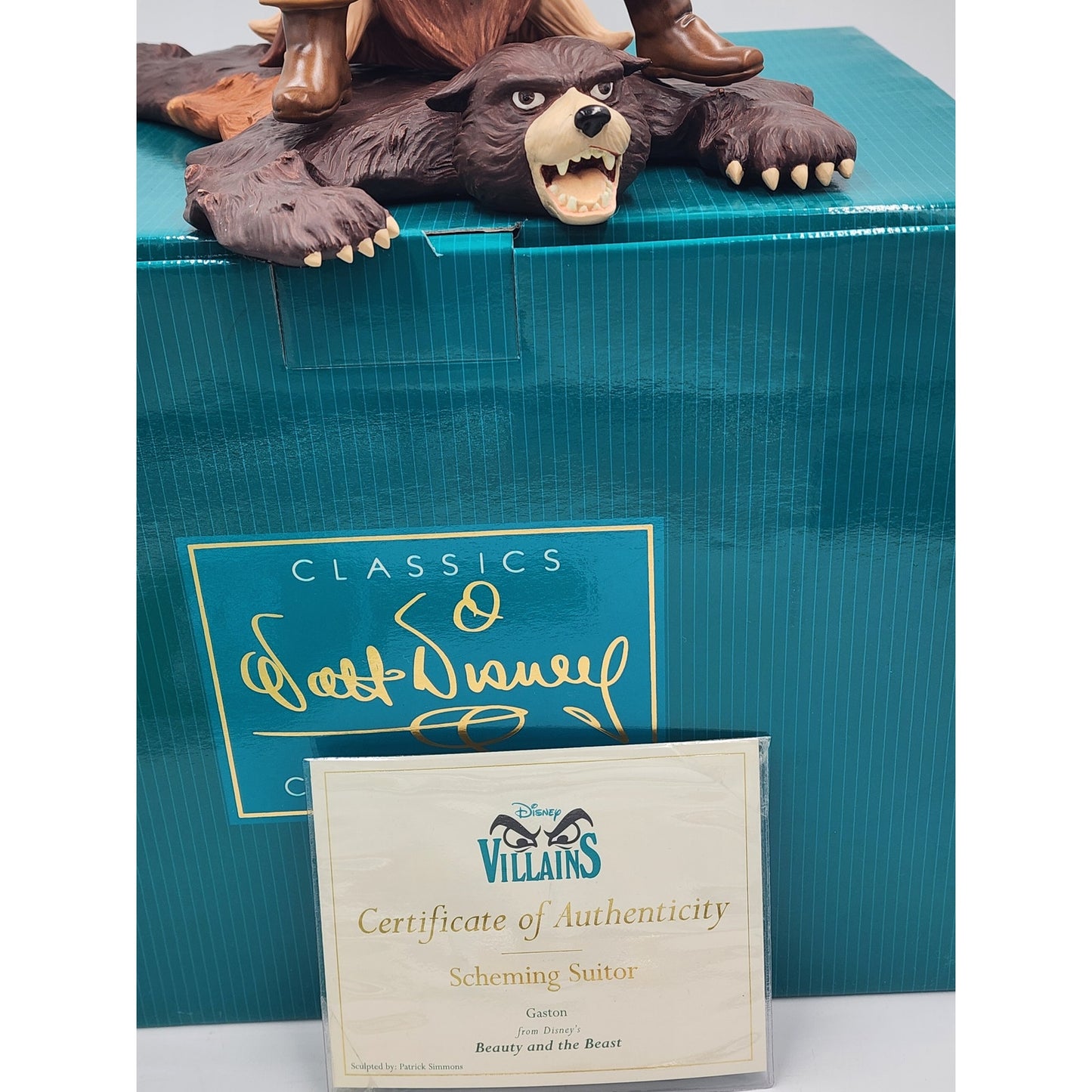 WDCC Gaston Scheming Suitor Beauty and the Beast Disney Villains COA Box Disney