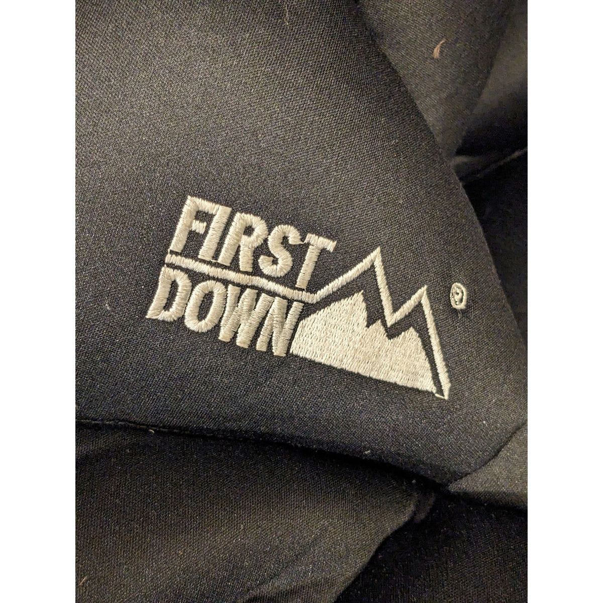 First Down Puffer Jacket Mens Medium Navy Duck Down Feather Y2K Streetwear Coat