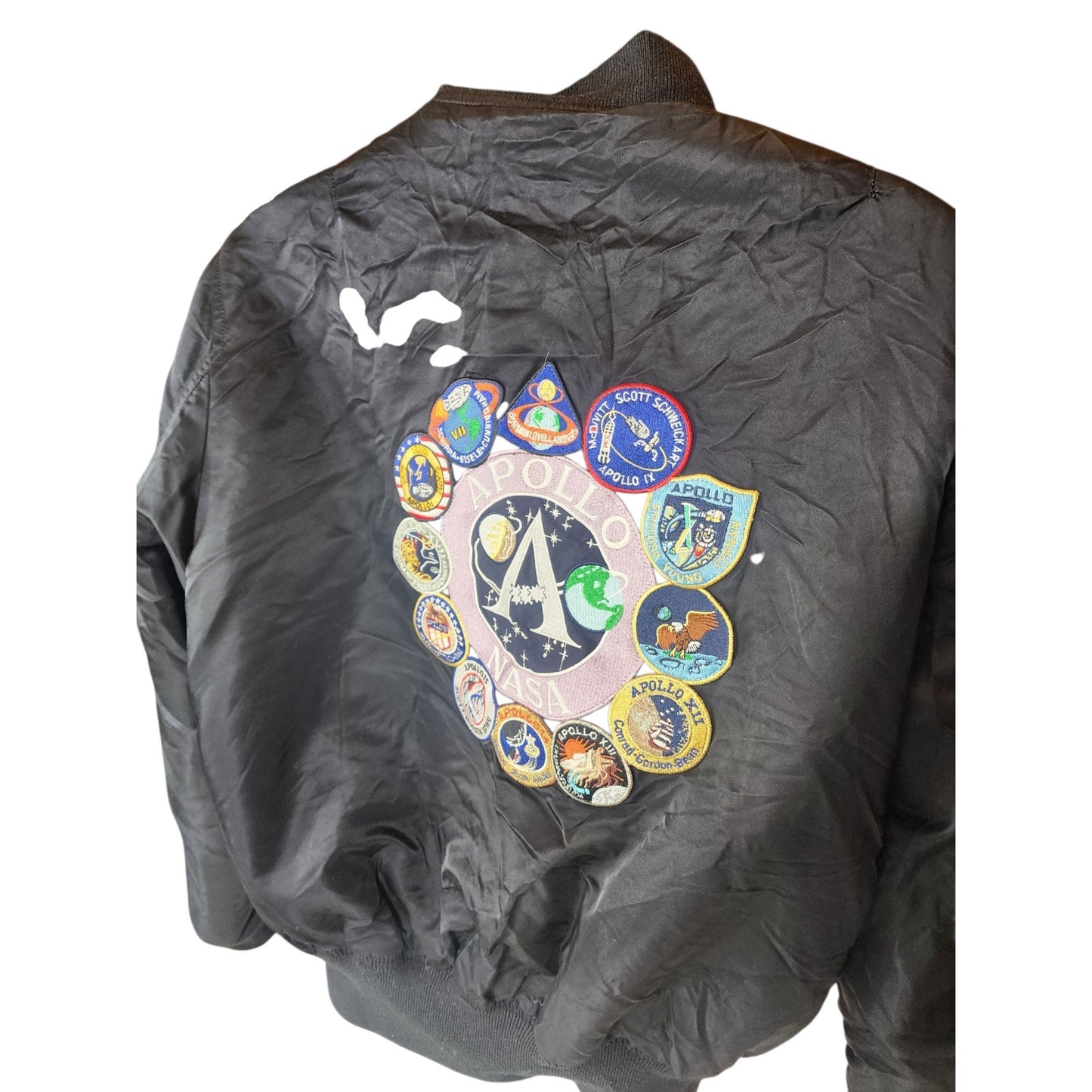 Alpha Industries NASA Apollo MA-1 Bomber Jacket Large Flight USAF Space Aviation