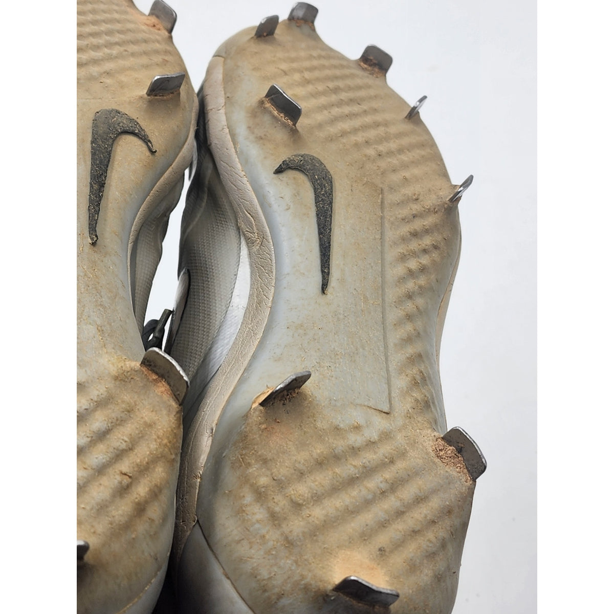 Nike Huarache Baseball Cleats 10.5 Gray Gold Metal Spikes High Top 923428-070