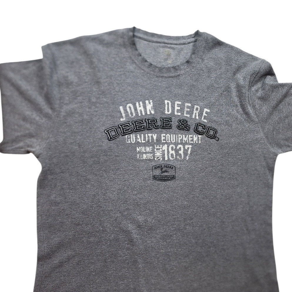 John Deere Long Sleeve Shirt Mens XXL Thermal Waffle Knit Crewneck Casual 1837