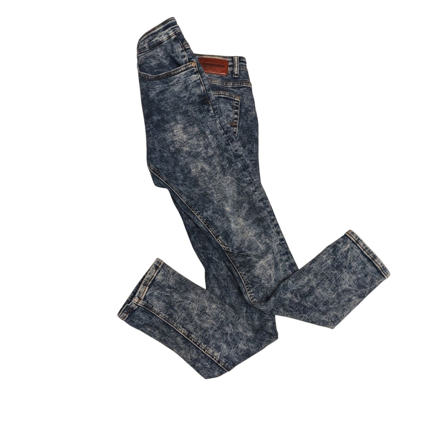 USTORM Jeans Mens Slim Fit 32x32 Blue Acid Wash Distressed Denim Retro Y2K Vibe