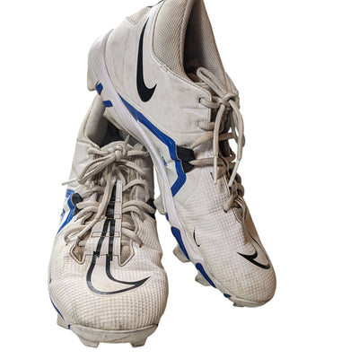 Nike Alpha Shoes Fastflex Cleats Mens 12 White Blue CV0582-101 Turf Football