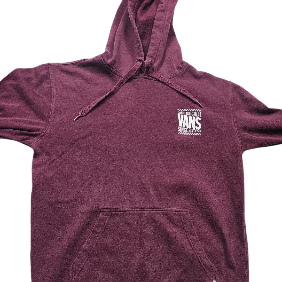 VANS Hoodie Mens Medium Women Large Maroon Pullover Sweatshirt California Skater
