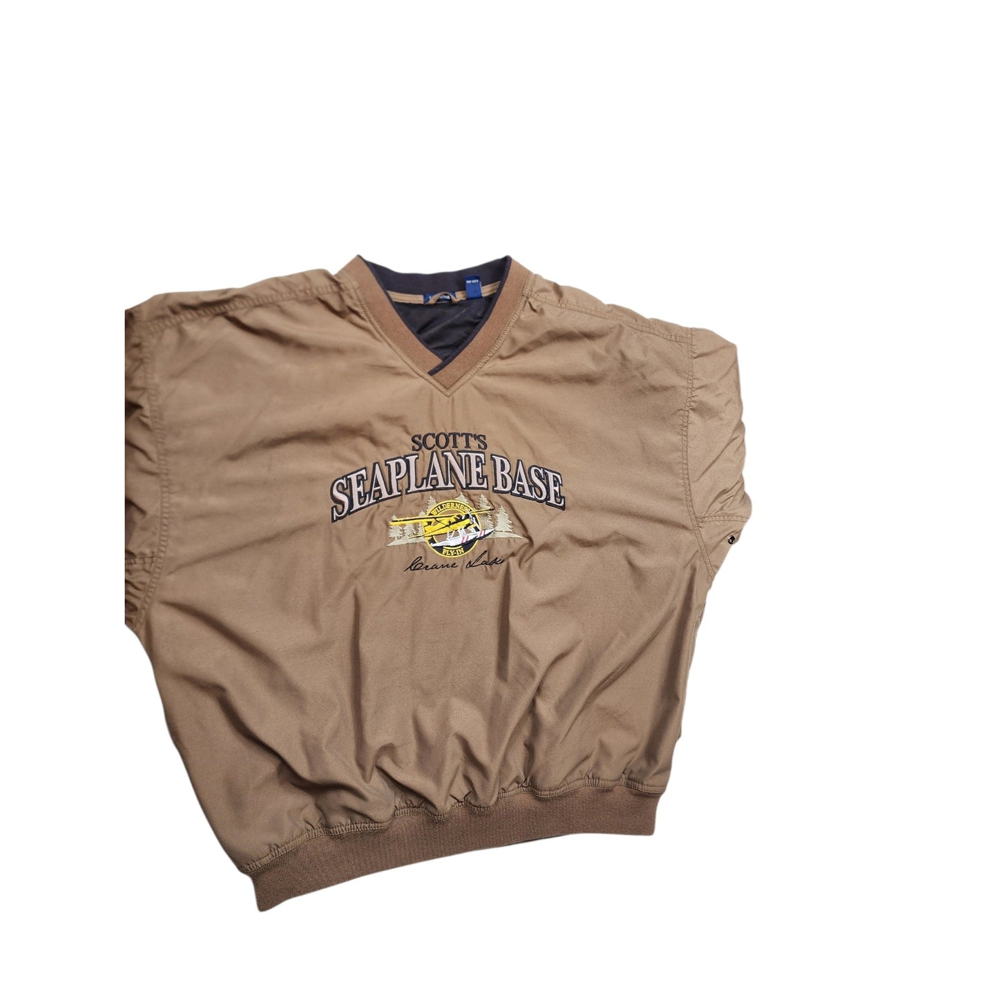 Rivers End Seaplane Pullover Windbreaker 3XL V Neck Vintage Aviation Pilot Y2K