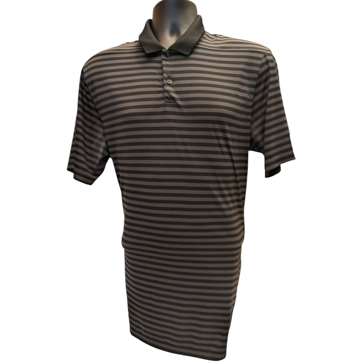 Nike Golf Dri Fit Polo Shirt Men Large Stripe Performance Short Sleeve Perform