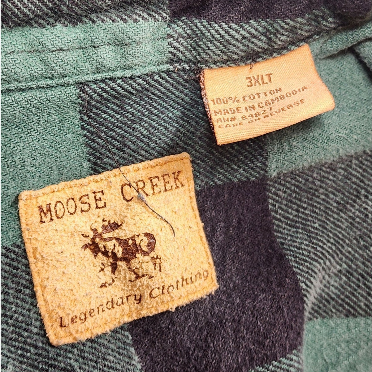 Moose Creek Flannel Shirt Men 3XLT Buffalo Plaid Button Up Workwear Lumberjack