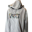 VANS Hoodie Womens Medium Floral Embroidered Raw Hem Cut Off Pullover Sweatshirt