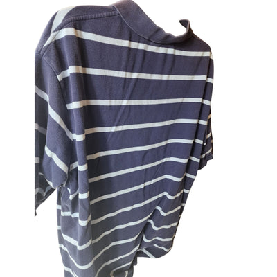 Polo Ralph Lauren Men 3XLT Tall Striped Polo Shirt Navy Cotton Short Sleeve