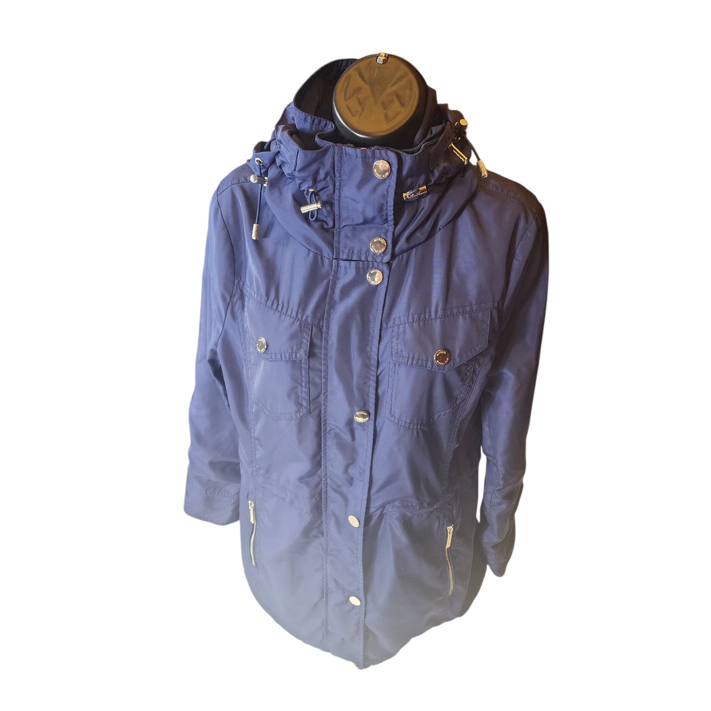 Michael Kors Hooded Anorak Jacket Womens Small Drawstring Light Windbreaker Rain