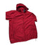 Chaps Jacket Mens Large Red Hooded Full Zip Fleece Lined Windbreaker Coat Hiking