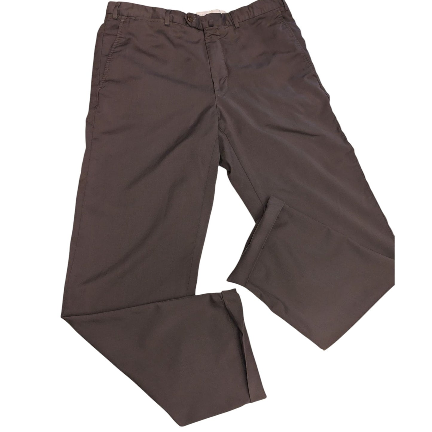 Ermenegildo Zegna Dress Pants Mens 36x30 Chino Trousers Brown Portugal Wool Work