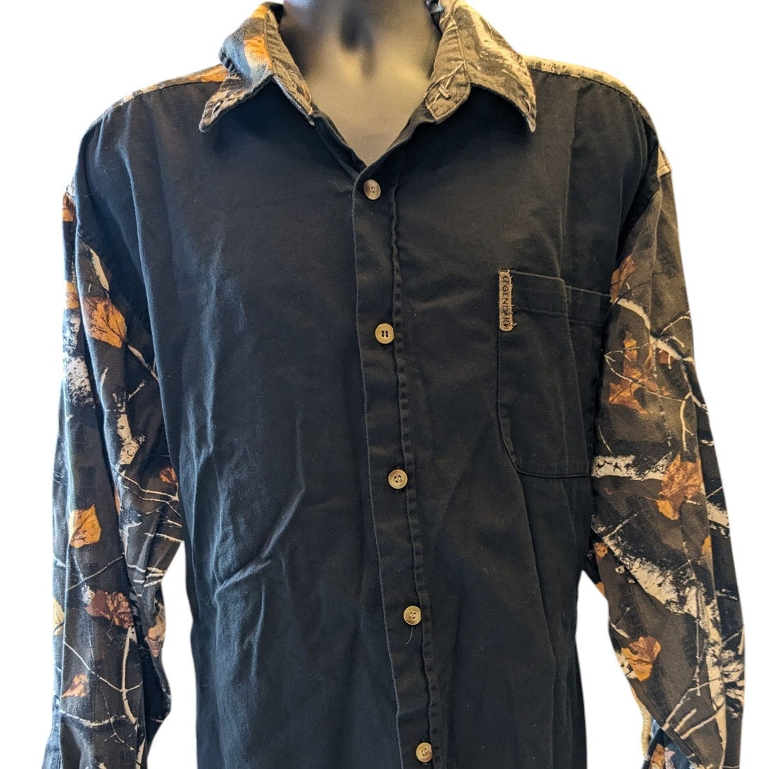 Legendary Whitetails Button Down Shirt Men 2XLT Camo Sleeves Long Sleeve Hunting