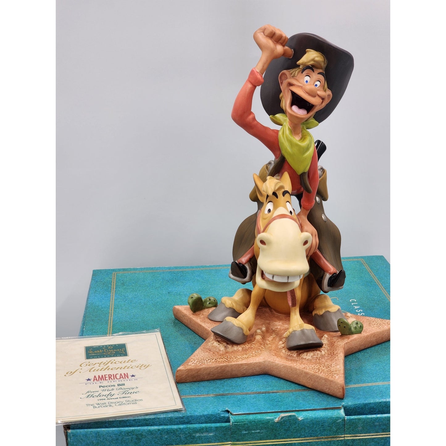 WDCC Pecos Bill Widowmaker Melody Time American Folk Heroes Disney Box COA