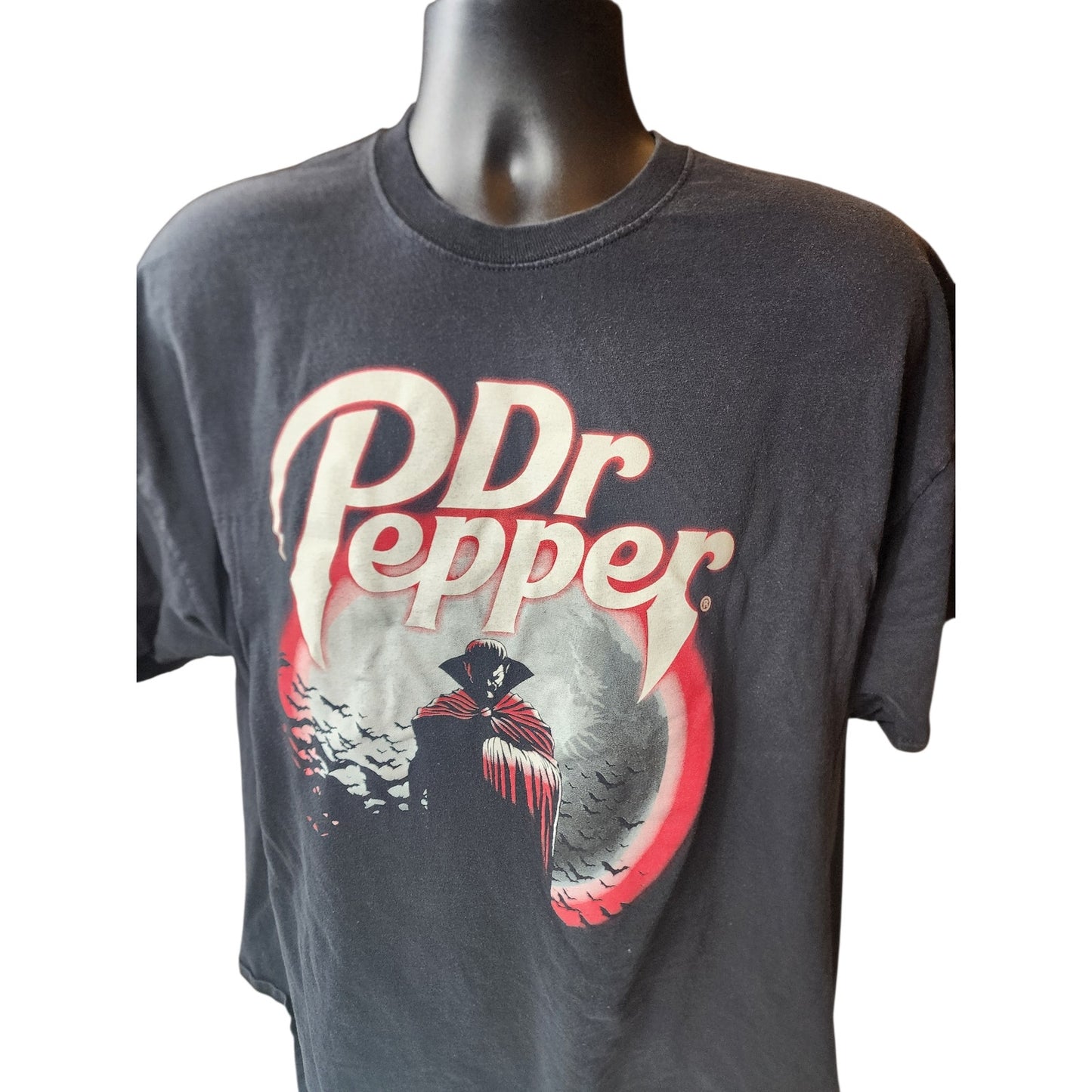 Vintage Dr Pepper Vampire T Shirt Mens Large Halloween Gothic Bats Promo Tee