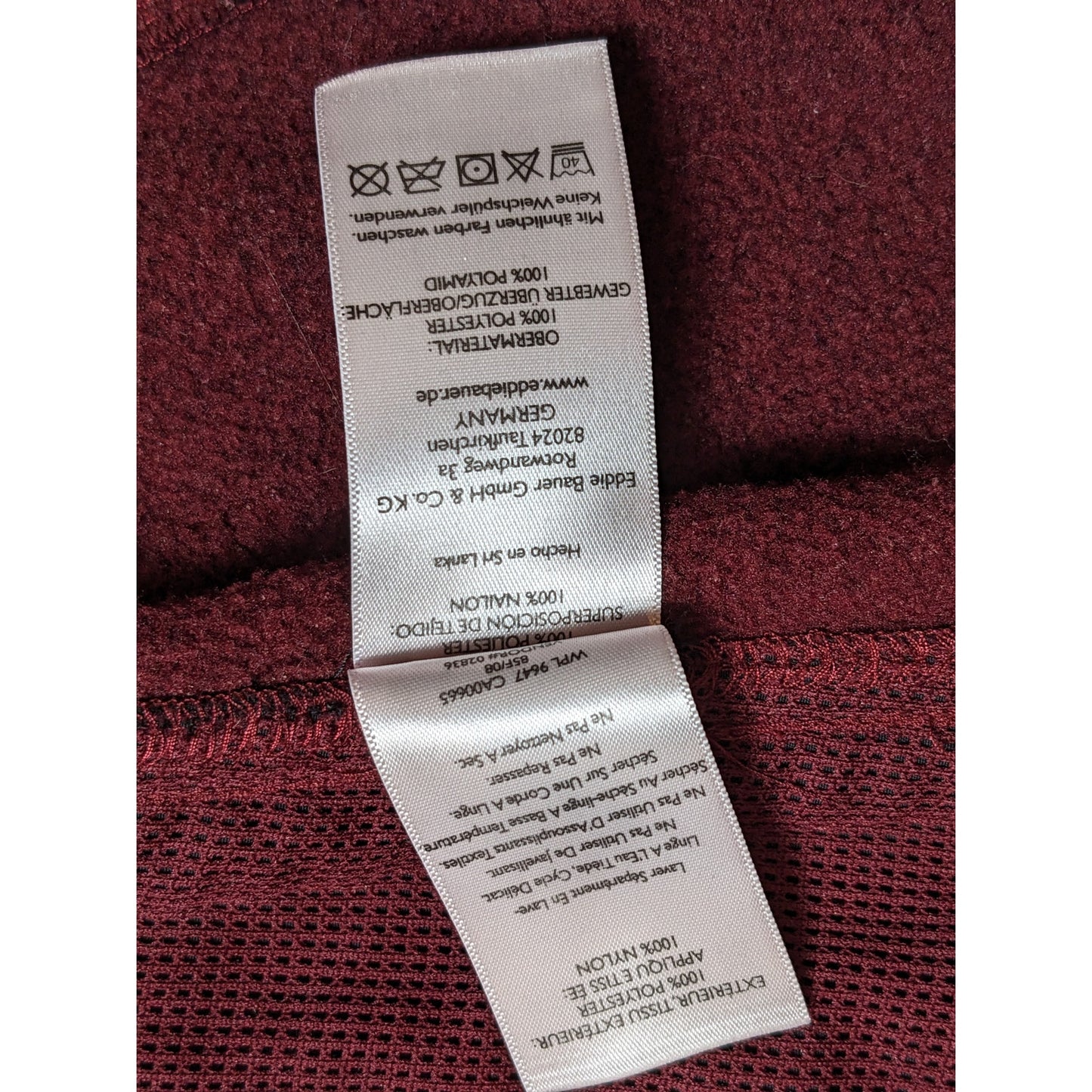 Eddie Bauer Sport Jacket Womens PM Medium Petite Burgundy Zip Hiking Gorpcore