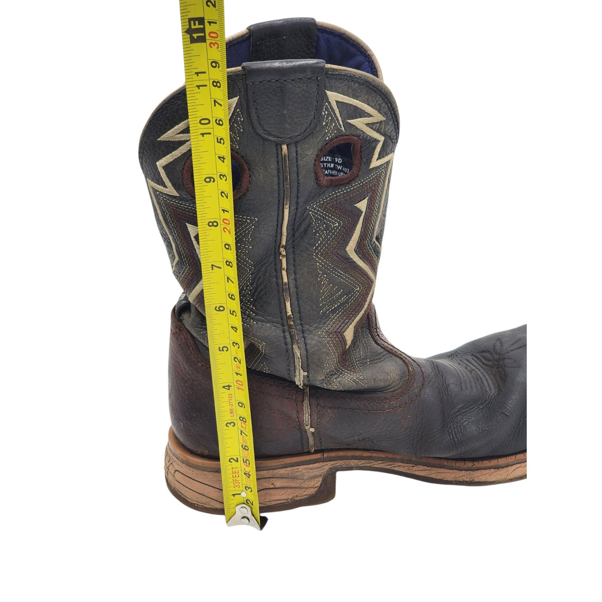 Tony Lama Boots Men 9D Waterproof Toe Leather Western Cowboy Safety Ranch TW3402
