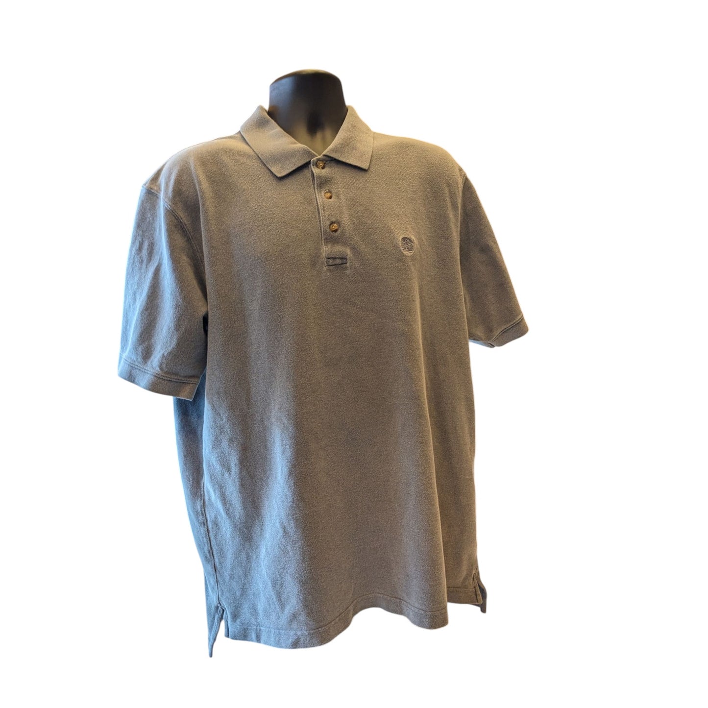 Timberland Polo Shirt Mens XL Gray Cotton Casual Classic Fit Collar Preppy