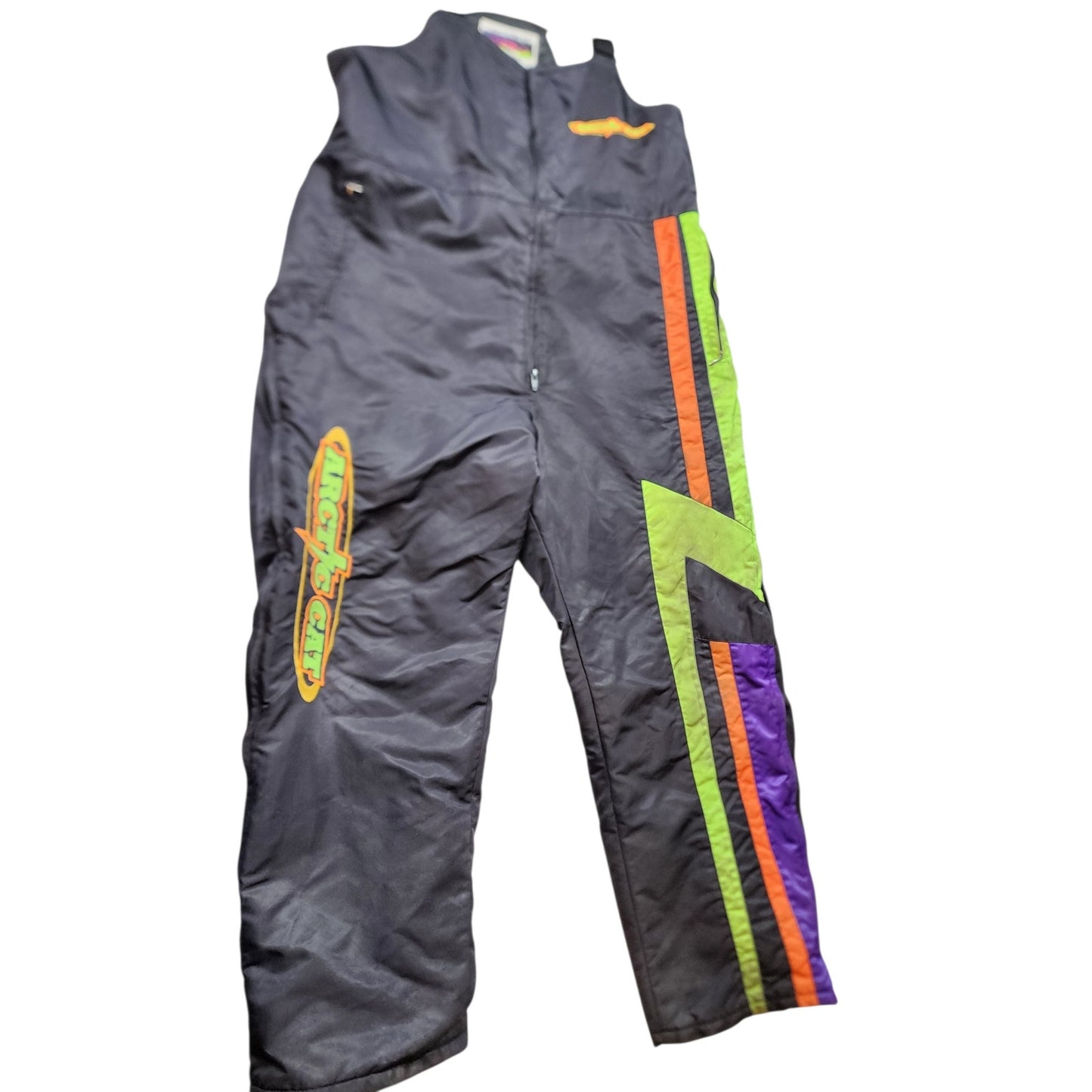 Arctic Cat Snow Bib Overalls Mens XL Arcticwear Lightning Pants Vintage 90s