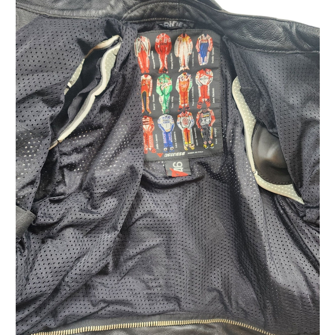 Dainese Jacket Small 46 Leather Motorcycle Drudi Racing Armor Italy MotoGP Devil