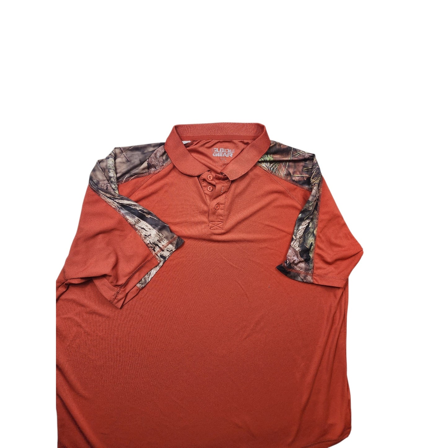 Guide Gear Polo Shirt Men 3XL Camo Shoulder Rust Orange Performance Hunting Golf