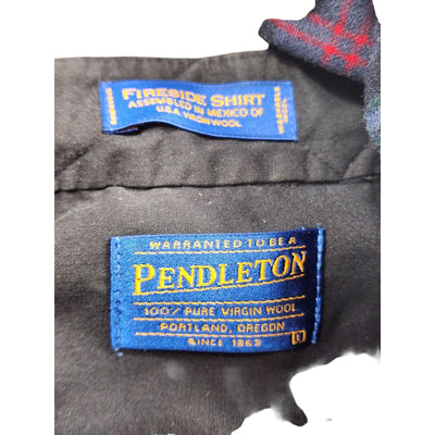 Pendleton Fireside Flannel Shirt Mens Large Wool Tartan Plaid Vintage Lumberjack