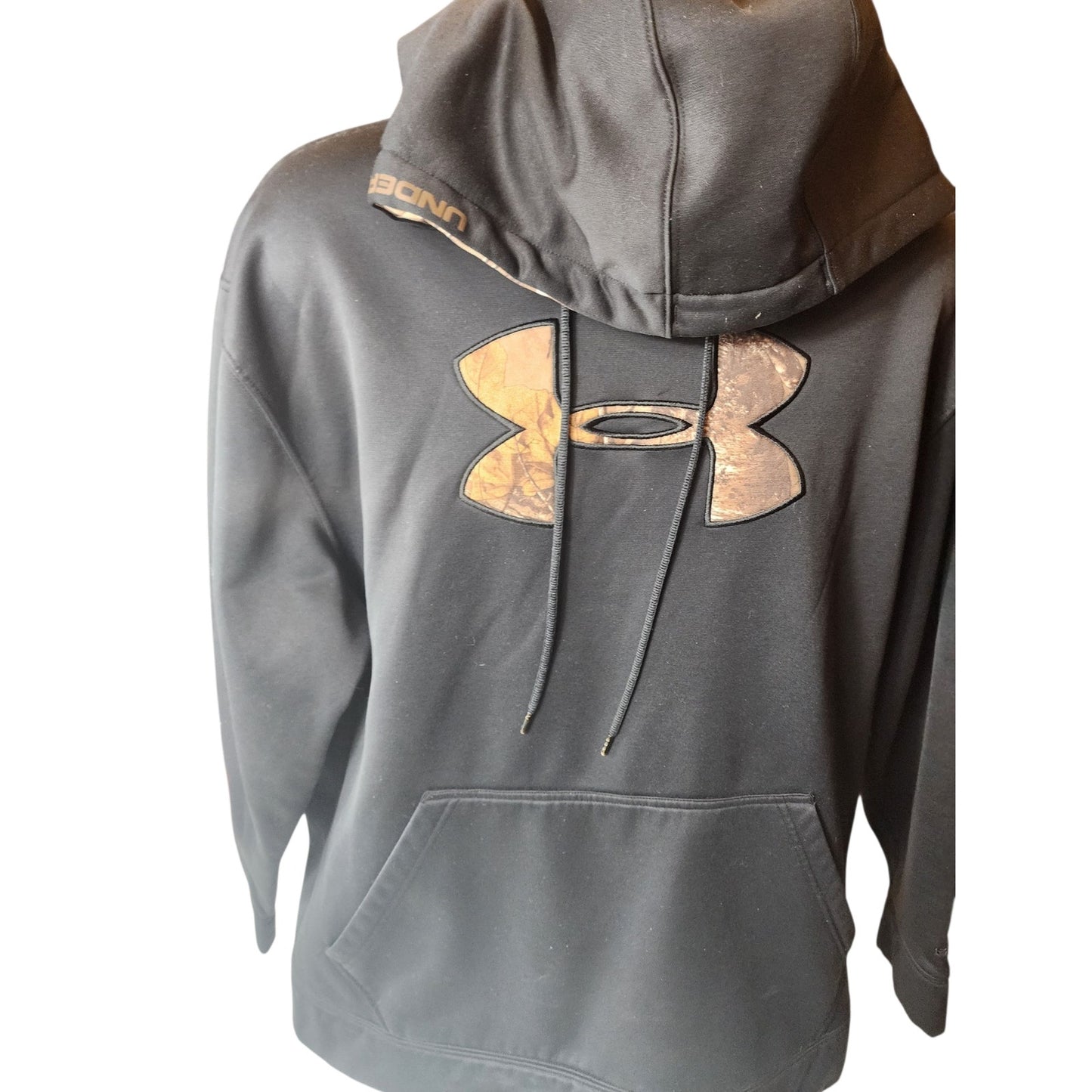 Under Armour Hoodie XL Camo Logo Loose Fit Storm Pullover Sweatshirt Gorpcore