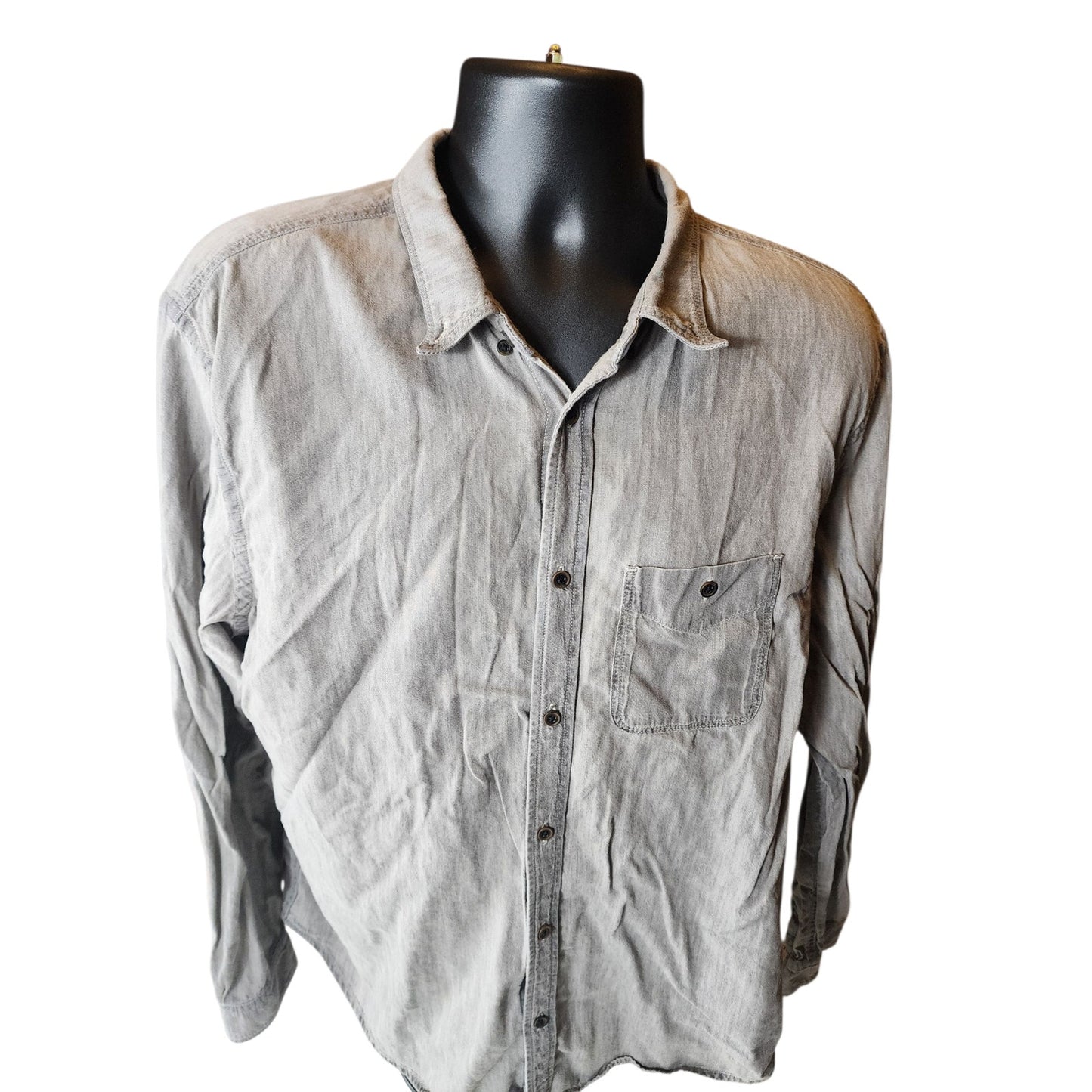 7 For All Mankind Shirt Mens XL Long Sleeve Casual Top Denim Look Soft Grunge